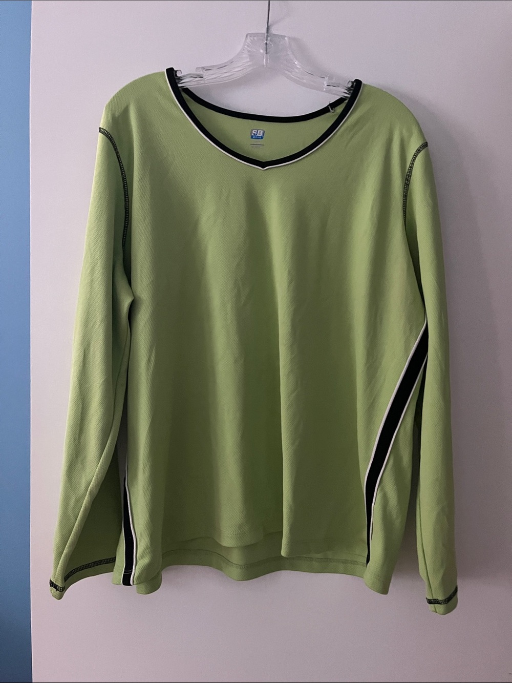 Women’s Light Green Long Sleeve Jersey with Black Trim
